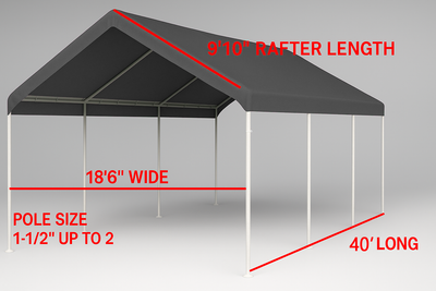 20 x 40 Heavy Duty Silver Canopy Top Cover with Valance Replacement Cover