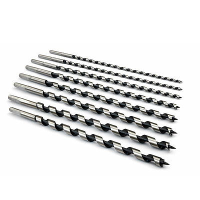 Voyager Tools 8-Piece 18" Auger Bit Set | Wood Boring Drill Bits 1/4" to 3/4"