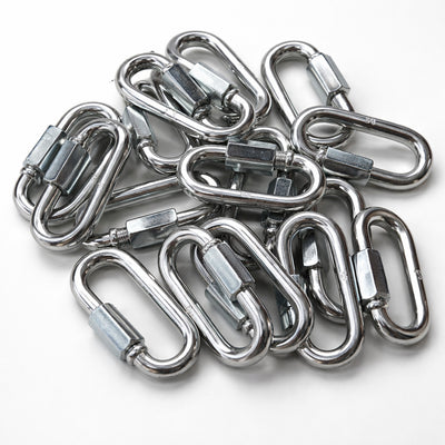 16-pc 316 Steel Quick Link Carabiners Set Heavy Duty 3/8" SCREW LOCK Type