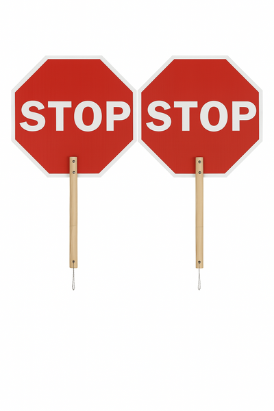 Traffic Crossing Guard Handheld STOP Sign Red Road Work STOP Sign With Handle