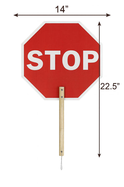 Traffic Crossing Guard Handheld STOP Sign Red Road Work STOP Sign With Handle