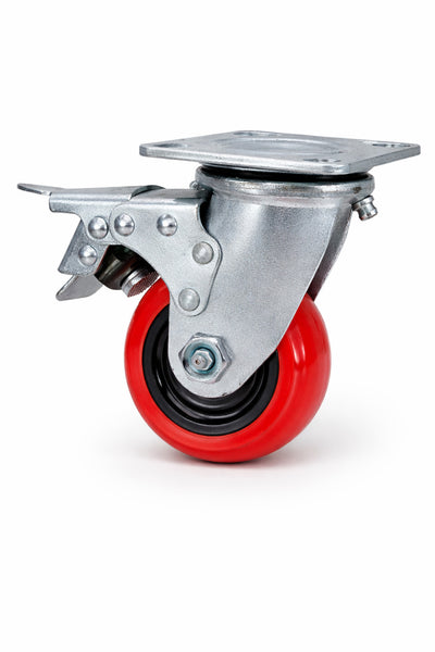 Voyager Tools 2-Pack 4 Inch Plate Caster Wheels (Pair), Swivel OR Fixed