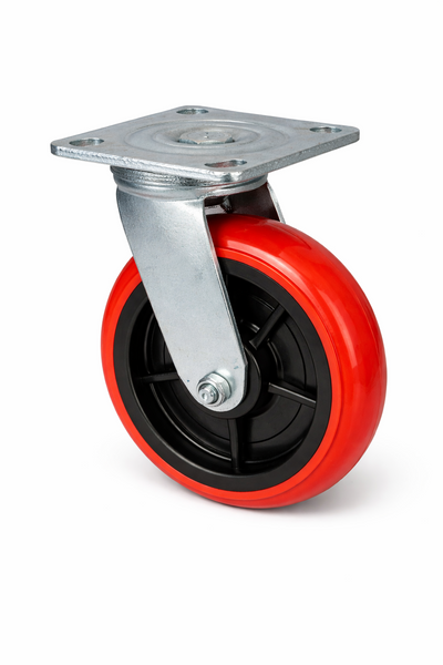 Voyager Tools 2-Pack 8 Inch Plate Caster Wheels (Pair), Swivel OR Fixed