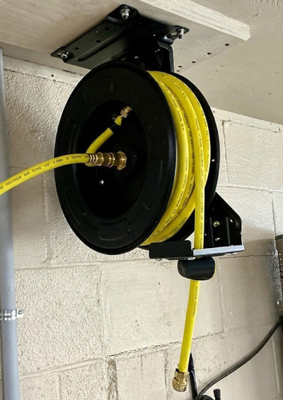 Voyager Tools 75' Retractable Air Hose Reel 3/8" Air Hose - Heavy-Duty Steel