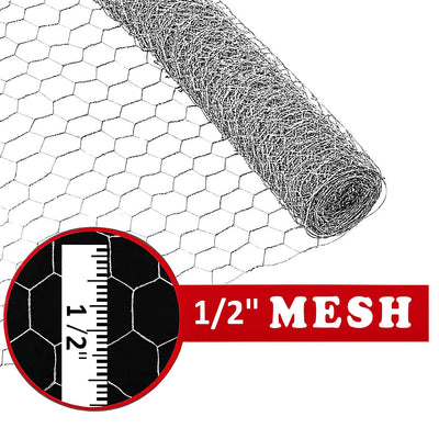 Hex Chicken Wire Fence Roll 3ft x 10 1/2" HEX Galvanized Garden Mesh Fence