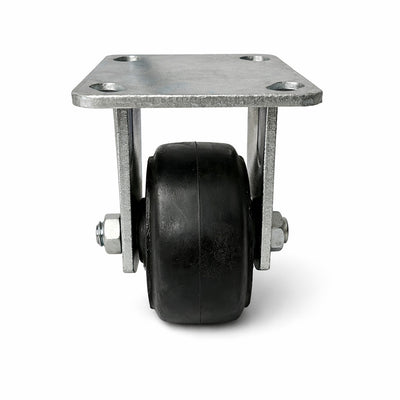 2 pc 4"x2" HD Caster Wheel Zinc Plate Swivel/Fixed 300 lb Each Quite Roll Rubber