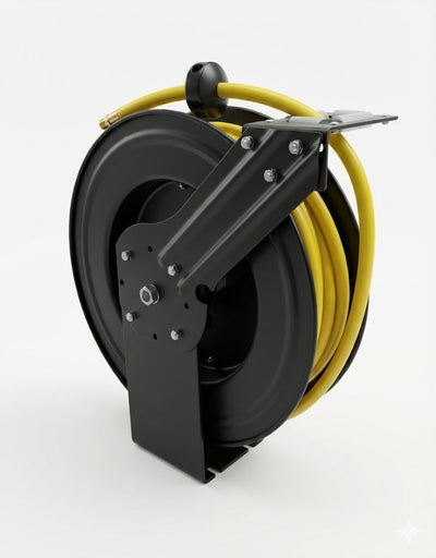 Voyager Tools 75' Retractable Air Hose Reel 3/8" Air Hose - Heavy-Duty Steel