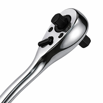 Dual Head Ratchet 3/8" & 1/2" Drive 72 Tooth Forward-Reverse Rubber Grip 10" L