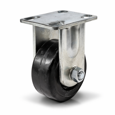 2 pc 4"x2" HD Caster Wheel Zinc Plate Swivel/Fixed 300 lb Each Quite Roll Rubber