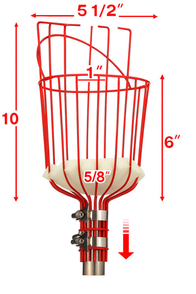 Telescoping Fruit Picker Tool with Basket –Extendable Pole for fruit picking 8ft