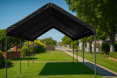 20 x 40 Heavy Duty Black Canopy Top Cover with Valance Replacement Cover