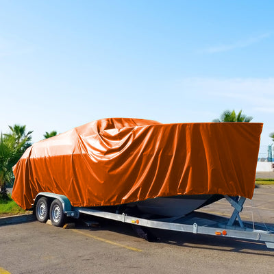 DAY STAR SHADES Extra Heavy Duty 12 mil ORANGE Tarp 3 Ply Coated Reinforced Canopy 3 Layer