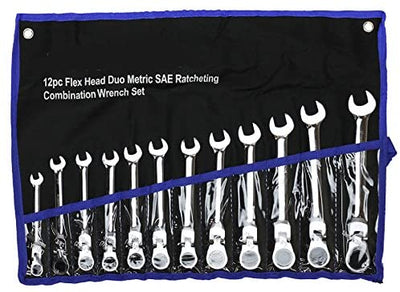 Elite Model 12PC Flexhead Duometric Ratcheting Wrench Set Heat Treated Wrench Set