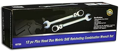 Elite Model 12PC Flexhead Duometric Ratcheting Wrench Set Heat Treated Wrench Set
