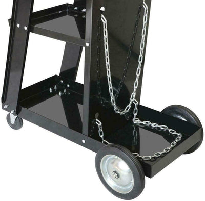 Welding Cart Roller three Tray Design with Safety Tank Chain