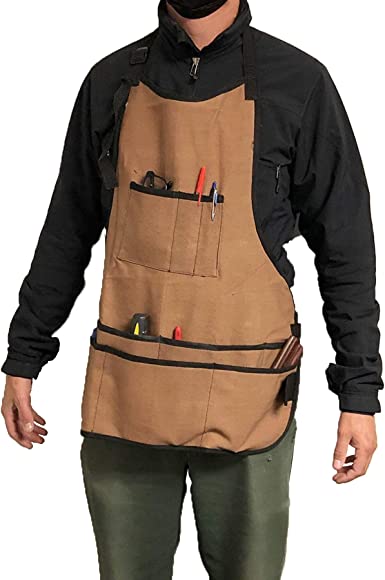 Voyager Tools 10 Pocket Bib Work Apron Sturdy Canvas Adjustable