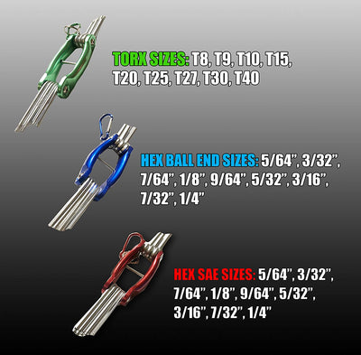 Voyager Tools Folding Pocket Hex Key Wrench Set (Hex, Torx, Ball-End) w/ Keychain