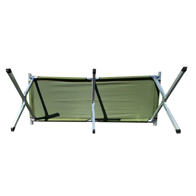 Voyager Tools Folding Army Cot Camping Bed Outdoor Green Cot Full Size w/Bag