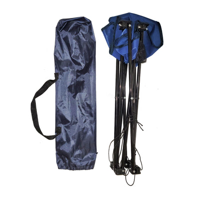 Voyager Tools Folding Camping Tailgating Table Blue with 2 Drink Holders w/Carry Bag