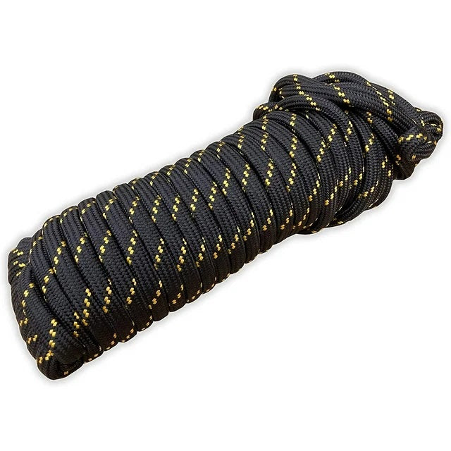 Multi-Purpose Utility Rope Black Polypropylene Tie Down Paracord (1/2" 100ft)
