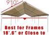 Valanced 20'X20' White Canopy Replacement Cover Top Roof Tarp Shade Vehicle Cover Finished Size 18'.6 x 20'