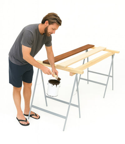 Folding Table Saw Horse Legs Grey Aluminum 2 Piece Set