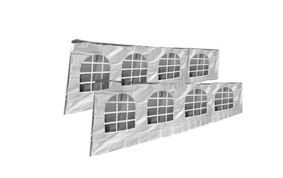 Voyager Tools 2PC Window Sidewall Set for Canopy Frames – Fits 20ft, 30ft, and 40ft Lengths