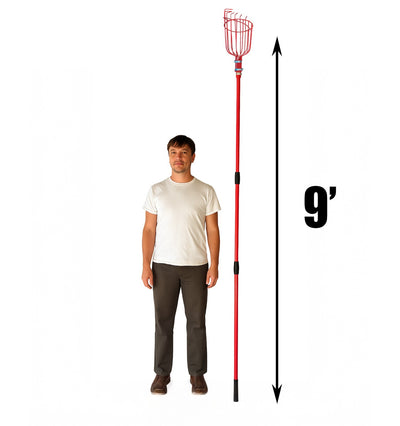 Telescoping Fruit Picker Tool with Basket –Extendable Pole for fruit picking 8ft