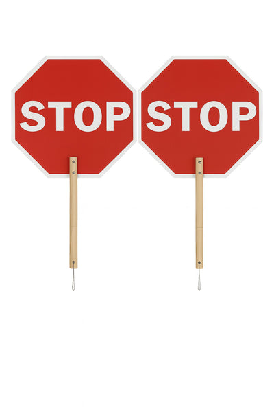 Traffic Crossing Guard Handheld STOP Sign Red Road Work STOP Sign With Handle