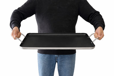 Voyager Tools Aluminum Double Burner Griddle for Stove & Grill, Non-Stick