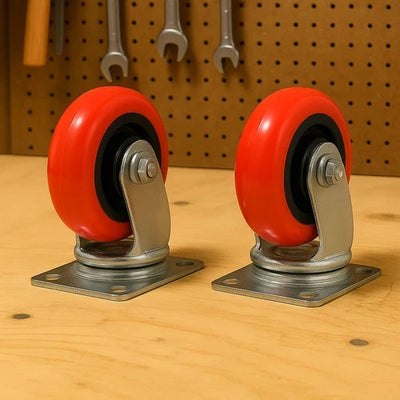 2 Pack 5 Inch Swivel Caster Wheel  Extra Heavy Duty Smooth Rolling, Polyurethane