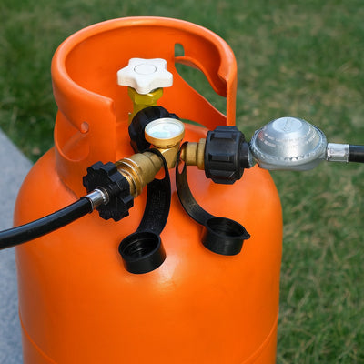 Propane Tank Gauge Splitter with Dual Y Adapter 5-40lb Propane Tanks
