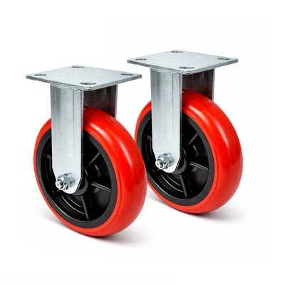 Voyager Tools 2-Pack 6 Inch Plate Caster Wheels (Pair), Swivel OR Fixed