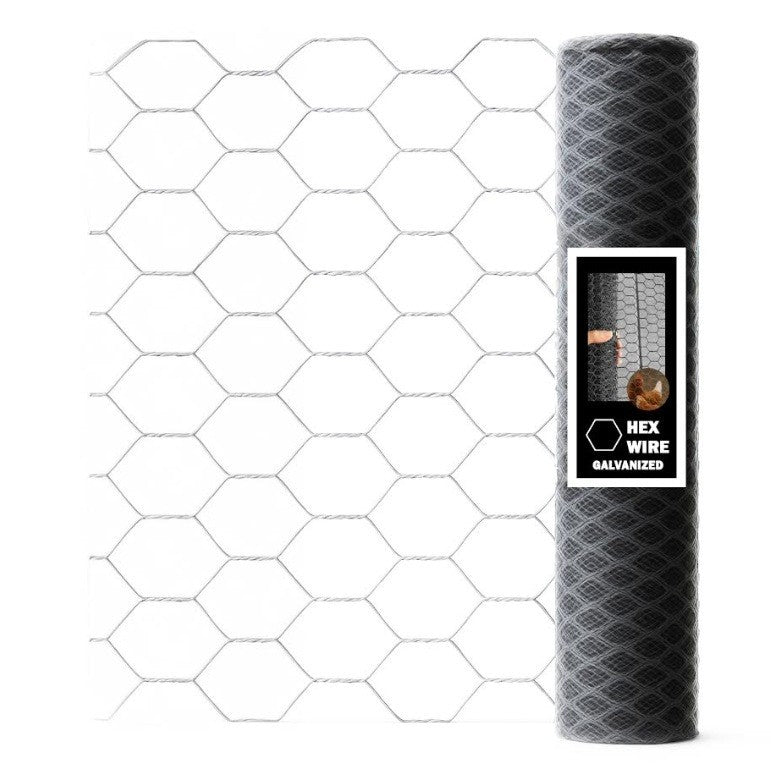 Hex Chicken Wire Fence Roll 3ft x 10 1/2" HEX Galvanized Garden Mesh Fence