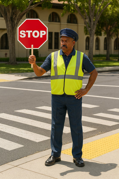 Traffic Crossing Guard Handheld STOP Sign Red Road Work STOP Sign With Handle
