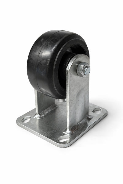 2 pc 4"x2" HD Caster Wheel Zinc Plate Swivel/Fixed 300 lb Each Quite Roll Rubber