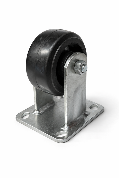 2 pc 4"x2" HD Caster Wheel Zinc Plate Swivel/Fixed 300 lb Each Quite Roll Rubber