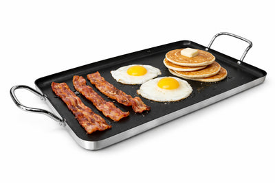 Voyager Tools Aluminum Double Burner Griddle for Stove & Grill, Non-Stick
