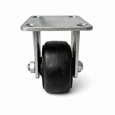 2 pc 4"x2" HD Caster Wheel Zinc Plate Swivel/Fixed 300 lb Each Quite Roll Rubber