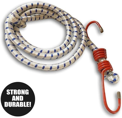 6-Pack Heavy Duty 48" Bungee Cords - 1/2-Inch Diameter Cord - Coated Steel Hooks