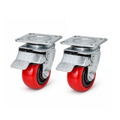 Voyager Tools 2-Pack 4 Inch Plate Caster Wheels (Pair), Swivel OR Fixed