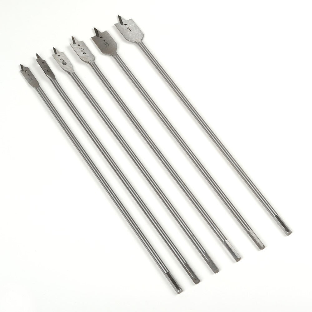 6 PC Wood Boring Drill Set Extra Long 16 Inch  3/8", 1/2", 5/8", 3/4", 7/8", 1"
