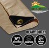 Day Star Shades EXTRA Heavy Duty 12 MIL BEIGE Tarp 3 Ply Coated Reinforced Canopy 3 Layer