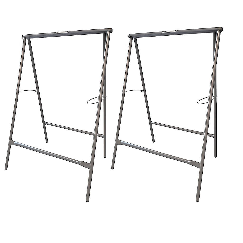 Folding Table Saw Horse Legs Grey Aluminum 2 Piece Set