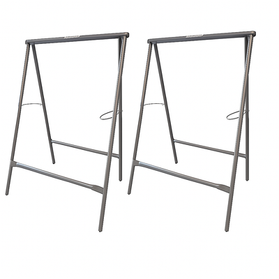 Folding Table Saw Horse Legs Grey Aluminum 2 Piece Set