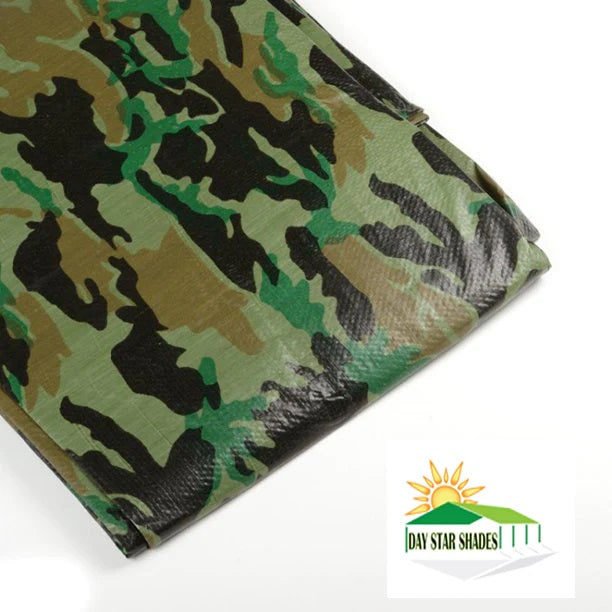 All Weather Green Camo Tarp 3 Ply Coated Reinforced Canopy 3 Layer