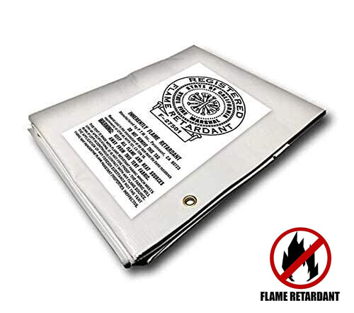 Fire Retardant 20 Mil Tarp (White) PVC 16 Oz, 20 Mil laminated Vinyl