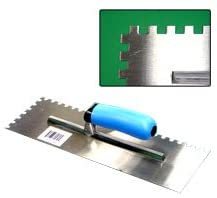 2 Pack Of 4-1/2" x 12" Notched Finishing Hand Trowels With Easy Grip, Needed Tool For Every Masonry Set