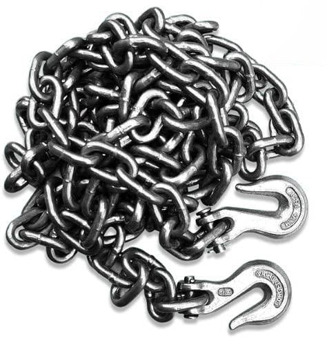 Voyager Tools Heavy Duty Metal Tow Chain 5/16" X14' Chain with Hooks