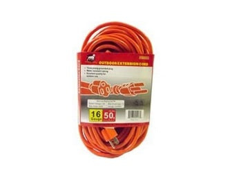 16 Gauge Heavy Duty Grounded Safety Orange Outdoor Rated Extension Cord, Three Pronged Connection Pre Rolled And Ready To Use (50ft)
